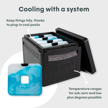 BOXIO COOL PLUS - pasywna lodówka Eurobox z 3 wkładami COOL PACK i workiem ICEBAG