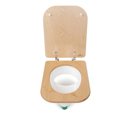 TROBOLO urine diverter white with wooden toilet seat - insert for DIY composting toilet