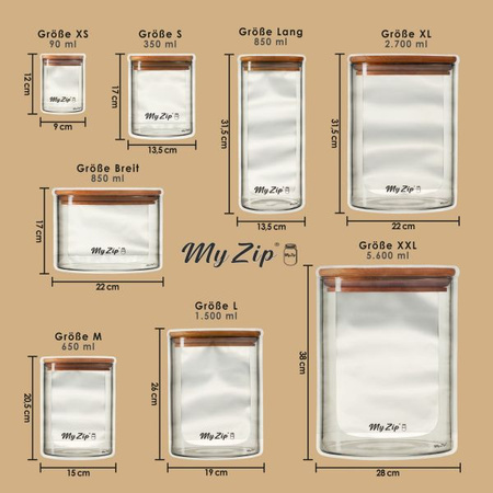 Storage Bag Standard 5-Piece Set, Size XS – 90 ml