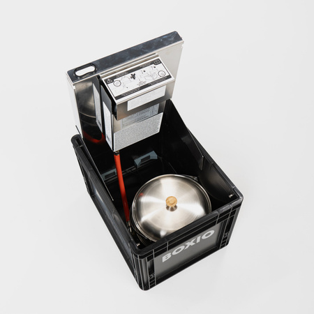 BOXIO COOK PLUS - kuchenka gazowa w Euroboxie z zestawem garnków BOXIO COOKWARE