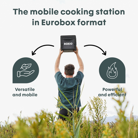 BOXIO COOK - kuchenka gazowa ze stali nierdzewnej w Euroboxie 40 x 30 x 28 cm