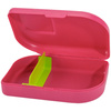 ajaa! lunch box with divider, pink – made from sugarcane, 18.5 × 12.5 × 5 cm