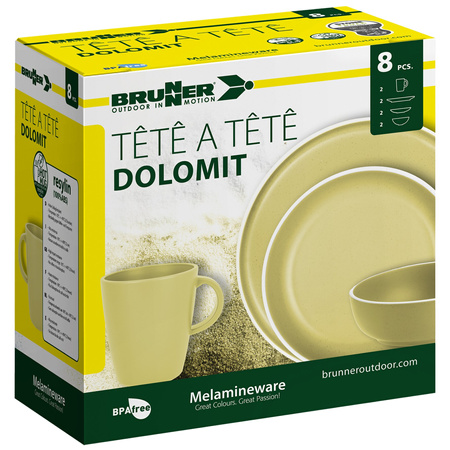 Zestaw naczyń Tête-à-Tête Dolomite 8-elementowy żółty melamina 30cm