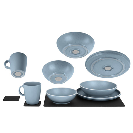 Dolomite magnetic tableware set