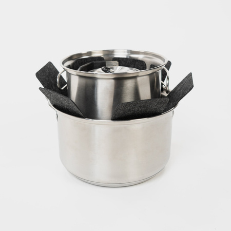 BOXIO COOKWARE - zestaw garnków kempingowych ze stali nierdzewnej, 2 garnki, patelnia, czajnik