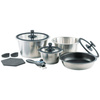 Cookvision nesto 11-piece cookware set - 3 pots, pan, lids, detachable handle, induction, for motorhomes