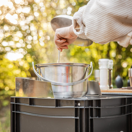 BOXIO COOK MAX+ - zestaw do gotowania: kuchenka gazowa, garnki, naczynia i sztućce dla 4 osób