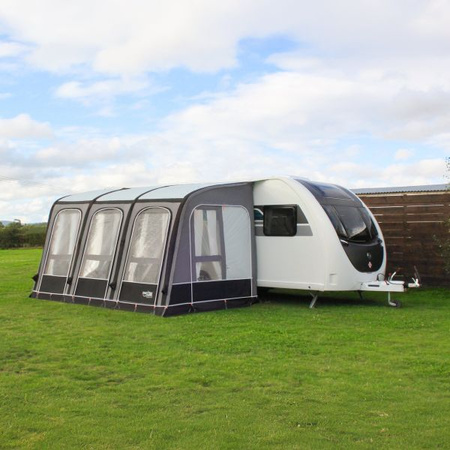CAMPTECH Opal Air 200 inflatable partial awning for caravans - width 200 cm, attachment height 235-255 cm, Camptex All Season, 19.6 kg