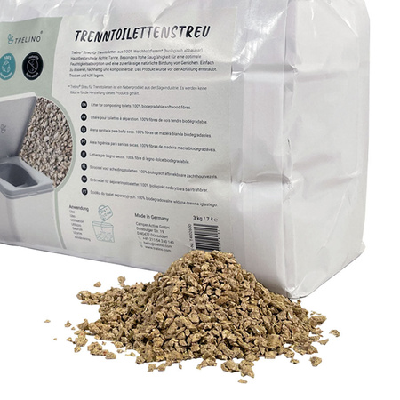 Trelino Ściółka kompostująca 3 kg 7 l z włókien iglastych - toaleta separacyjna