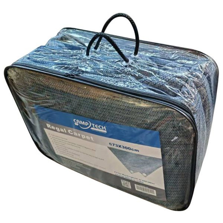 Dywan do przedsionka CAMPTECH rozmiar 16 - 648 x 250 cm, oddychający, niebieski i szary, 17,11 kg