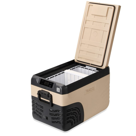 Yolco przenośna lodówka kompresorowa KX30 25 l, dwustrefowa, piaskowa