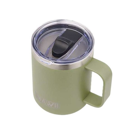 Stainless Steel Mug with Handle, 350 ml, olive green