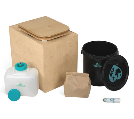 TROBOLO TeraBlœm Plus - wooden composting toilet kit with extra-large 22 l capacity