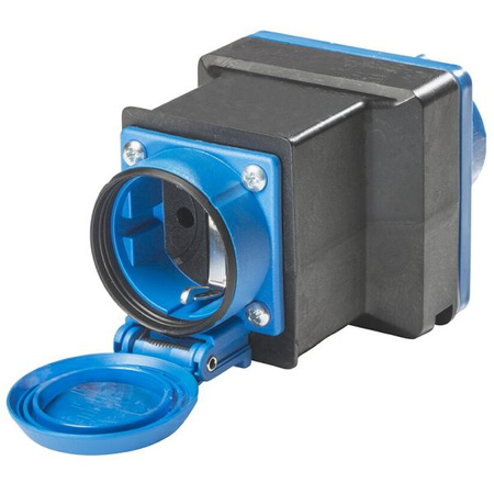 AS Schwabe adapter CEE 16 A na gniazdo Schuko 230 V, ok. 3,5 kW, IP44 - kompaktowy, do kampera i przyczepy