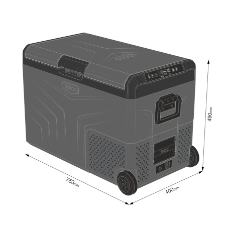 Yolco przenośna lodówka kompresorowa TCX50 50 l, dwustrefowa, Space Grey