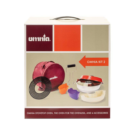 Zestaw Omnia Kit 2 - piekarnik turystyczny Classic 2 l z tacą perforowaną, foremkami silikonowymi, uchwytem i torbą