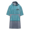 MAWII Poncho kąpielowe bawełniane XL z kapturem, niebiesko-szare