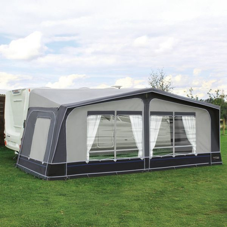 CAMPTECH Jade Air 20 caravan inflatable travel awning - circumference 1125-1150 cm, Camptex All Season, 4 windows, pump included