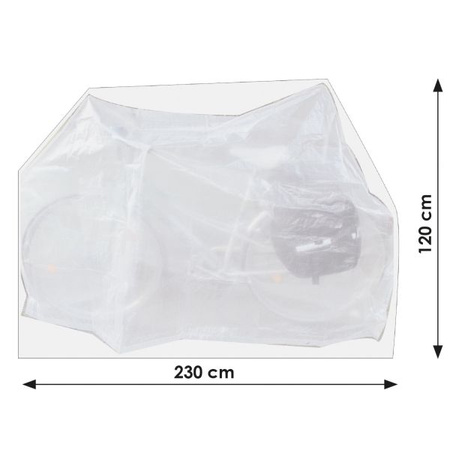 Pokrowiec foliowy przeciwdeszczowy na rower 230x120 cm z oczkami