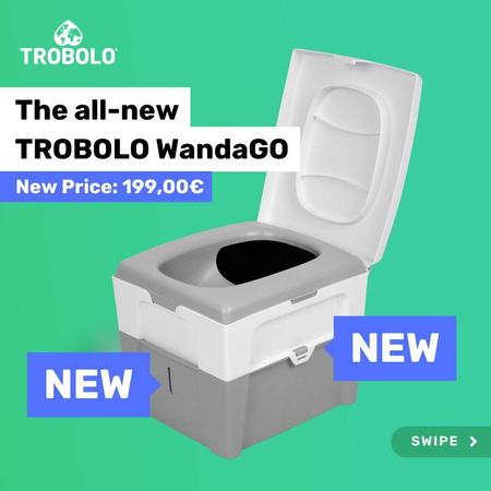 TROBOLO WandaGO starter kit - separating toilet, 25 l litter and 6.5 l inlays