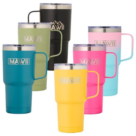 MAWII Kubek termiczny stal nierdzewna 600 ml z uchwytem turkusowy